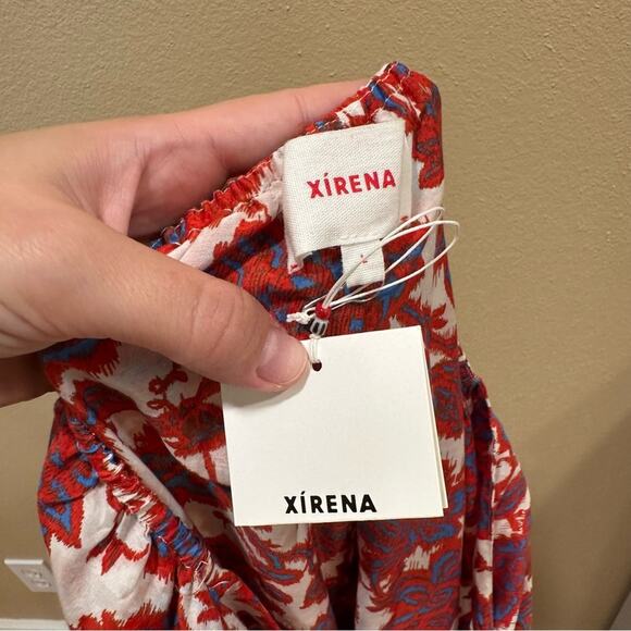 NWT Tuckernuck Xirena Red Blue Cotton Silk Maxi Skirt Large - Picture 11 of 12